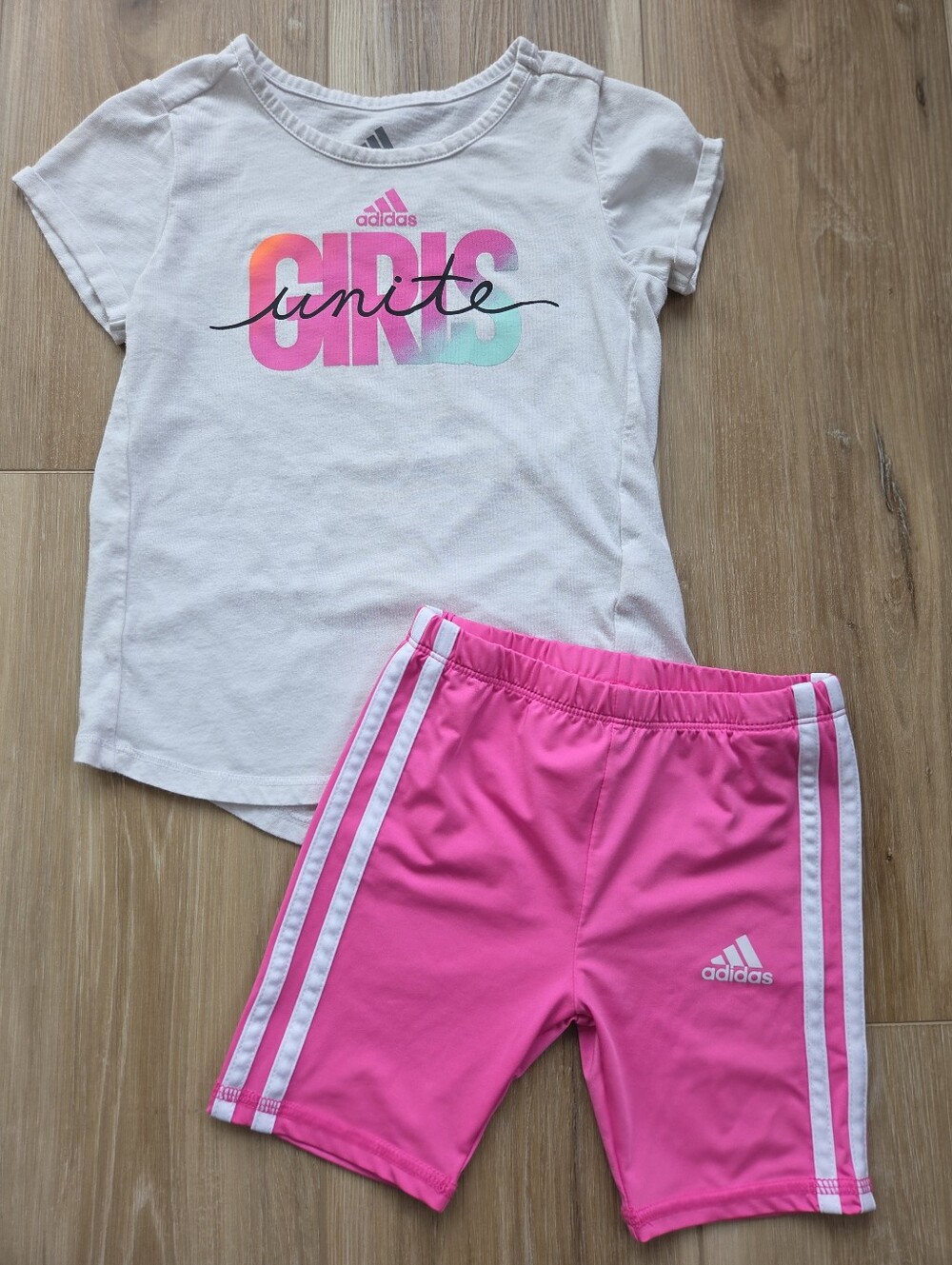 Girls Size 4 Adidas Shirt And Shorts Outfit